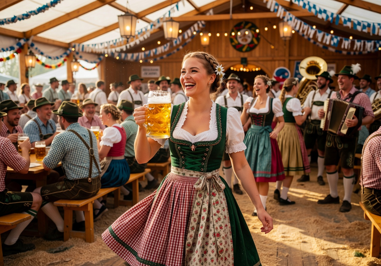 Traditional german oktoberfest outfit festive scene